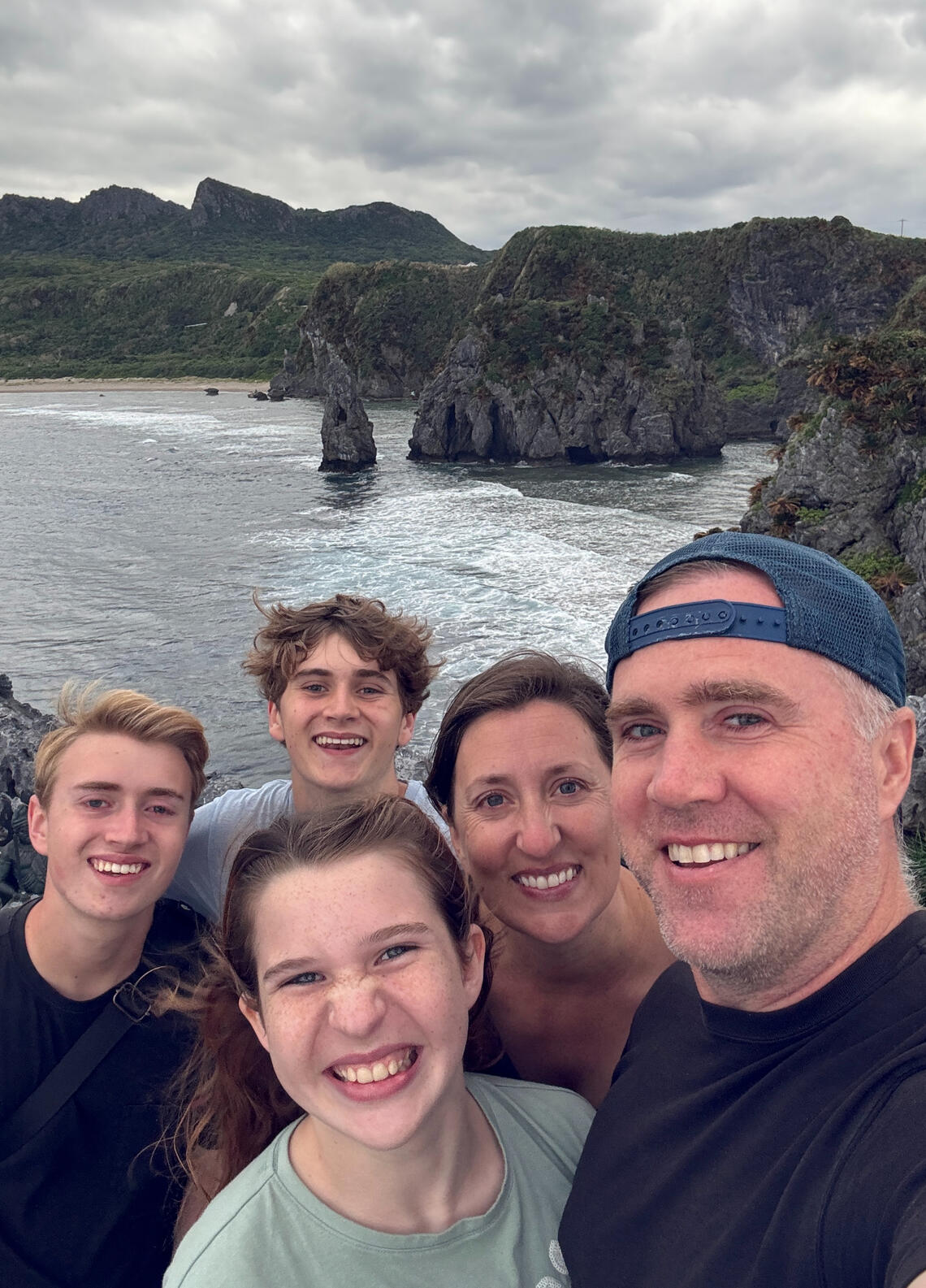 Spencer Shaw with his family while traveling